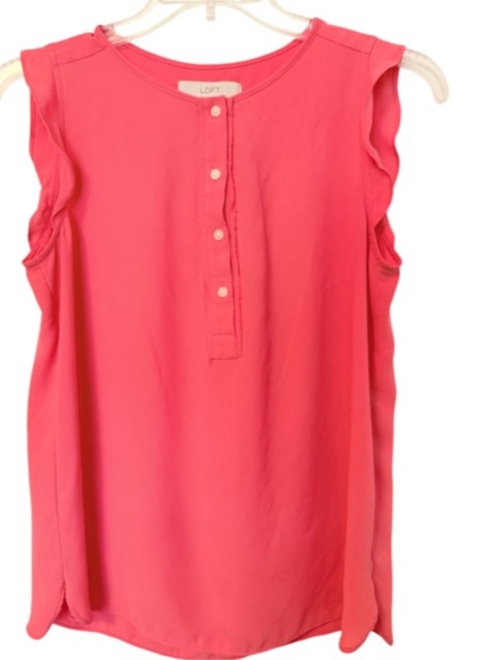 Ann Taylor Loft Sleeveless Coral Popover Top- Womens Size M Coastal Grandma Boho